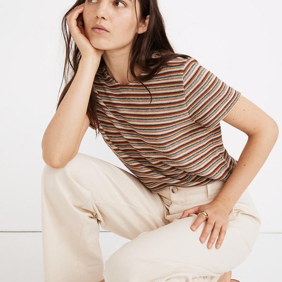 Madewell Tops - [NWT] Madewell Rainbow Striped Jacquard Top